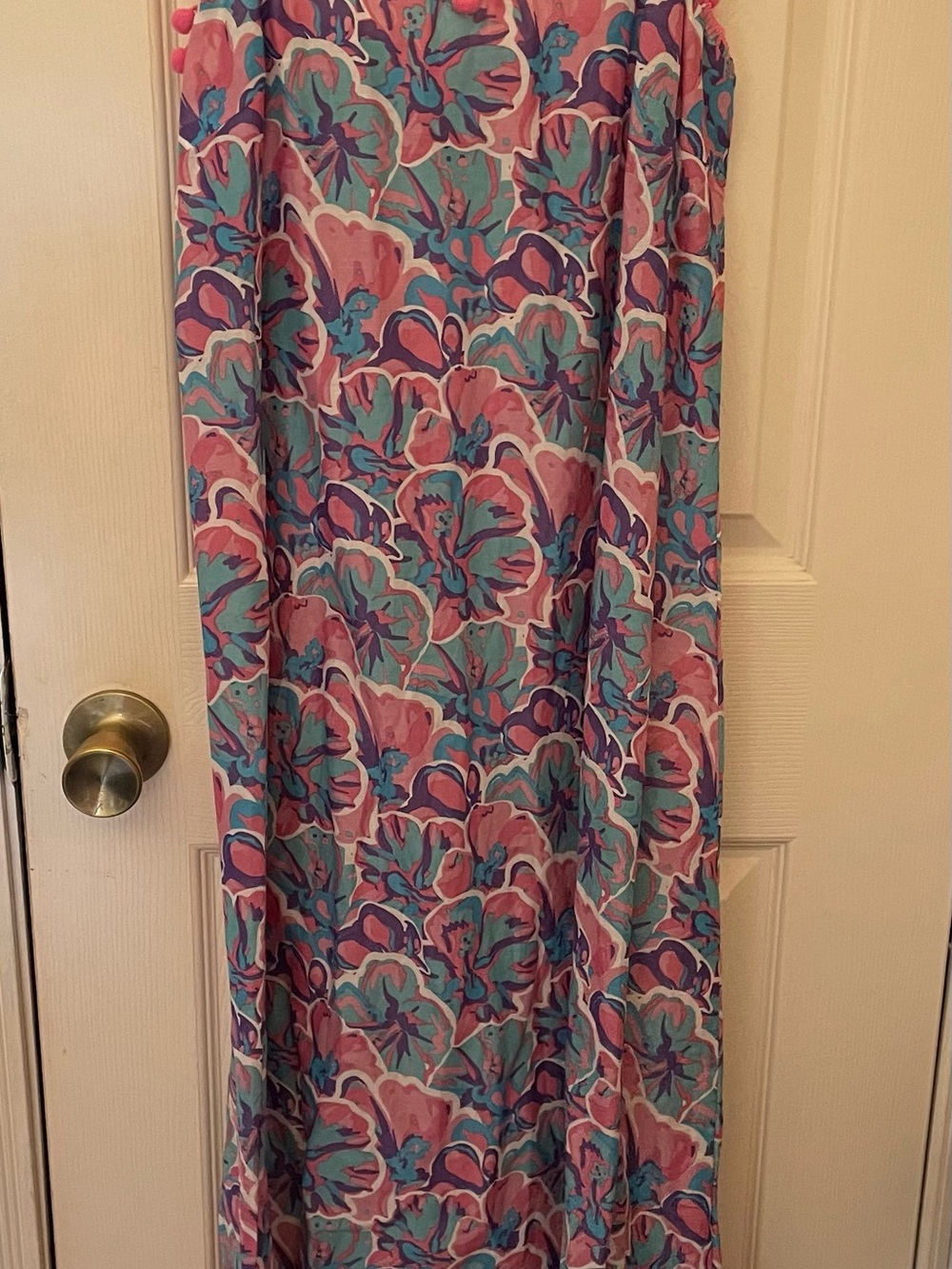 Simply Southern Pink & Teal Floral Maxi Dress women’s size Large NWT